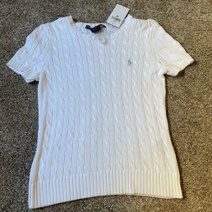 Ralph Lauren White Cable Knit Sweater